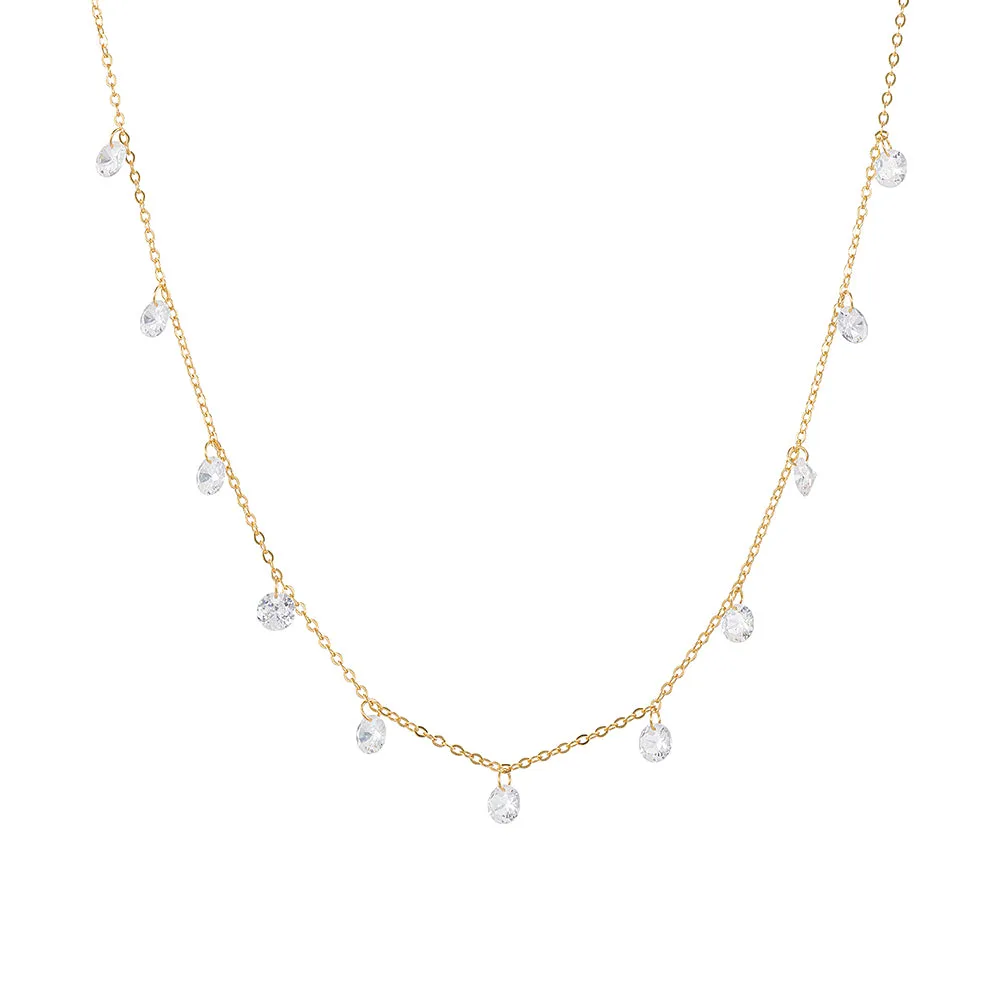 Long Dangly CZ Necklace