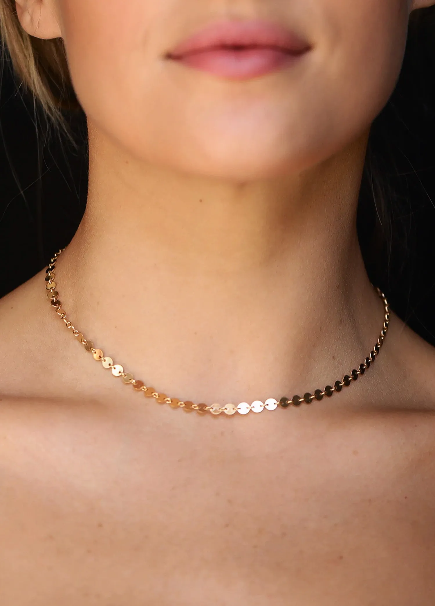 Mara Disc Chain Choker 14k Gold Filled