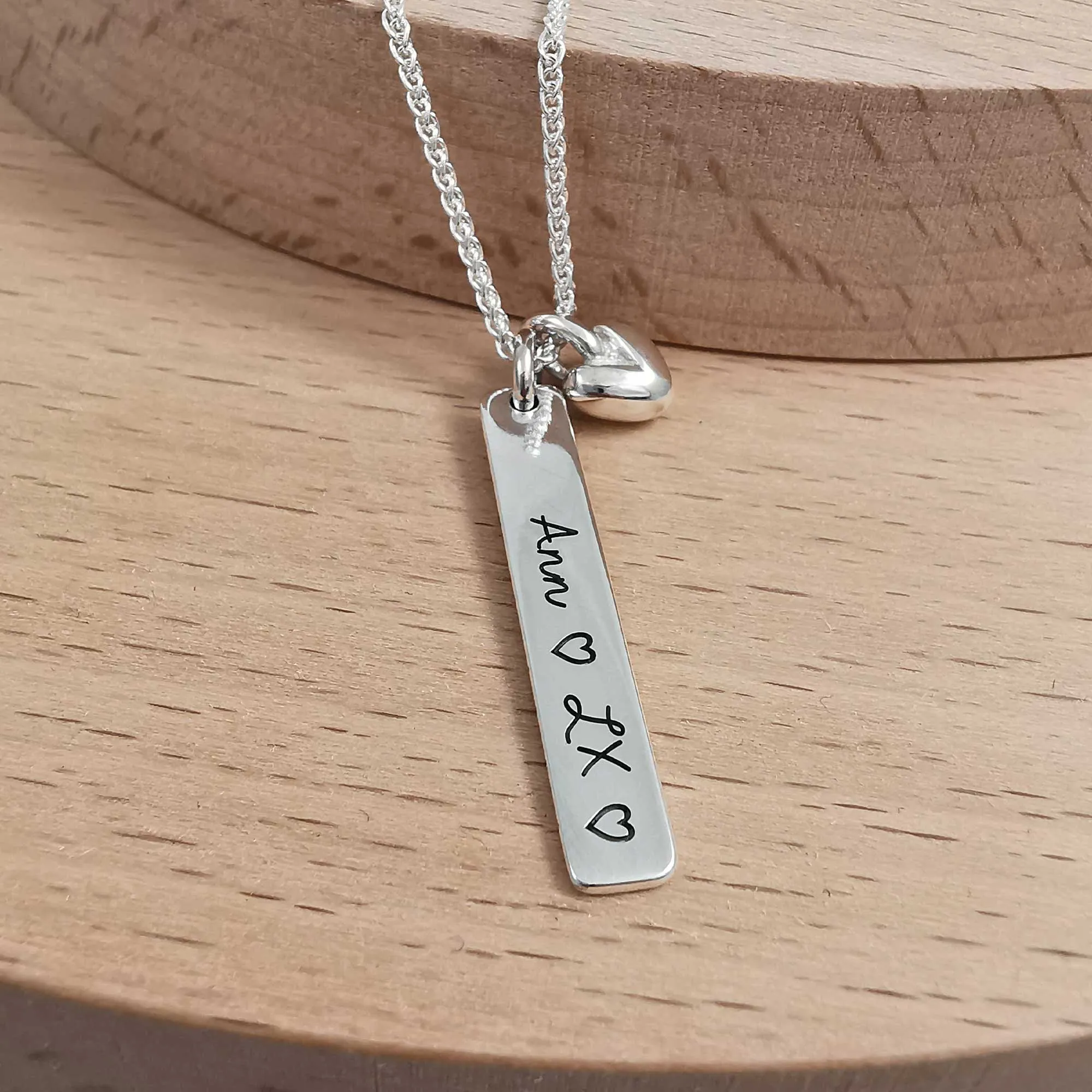 Message Tag Personalised Silver Necklace