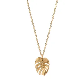 Monstera Palm Leaf Gold Vermeil necklace