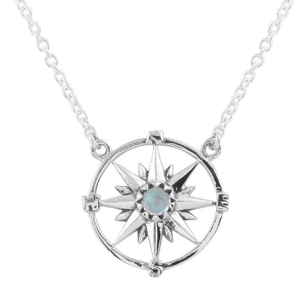 Exquisite Moonstone Compass Pendant Necklace