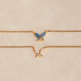 Opal Butterfly Necklace Set