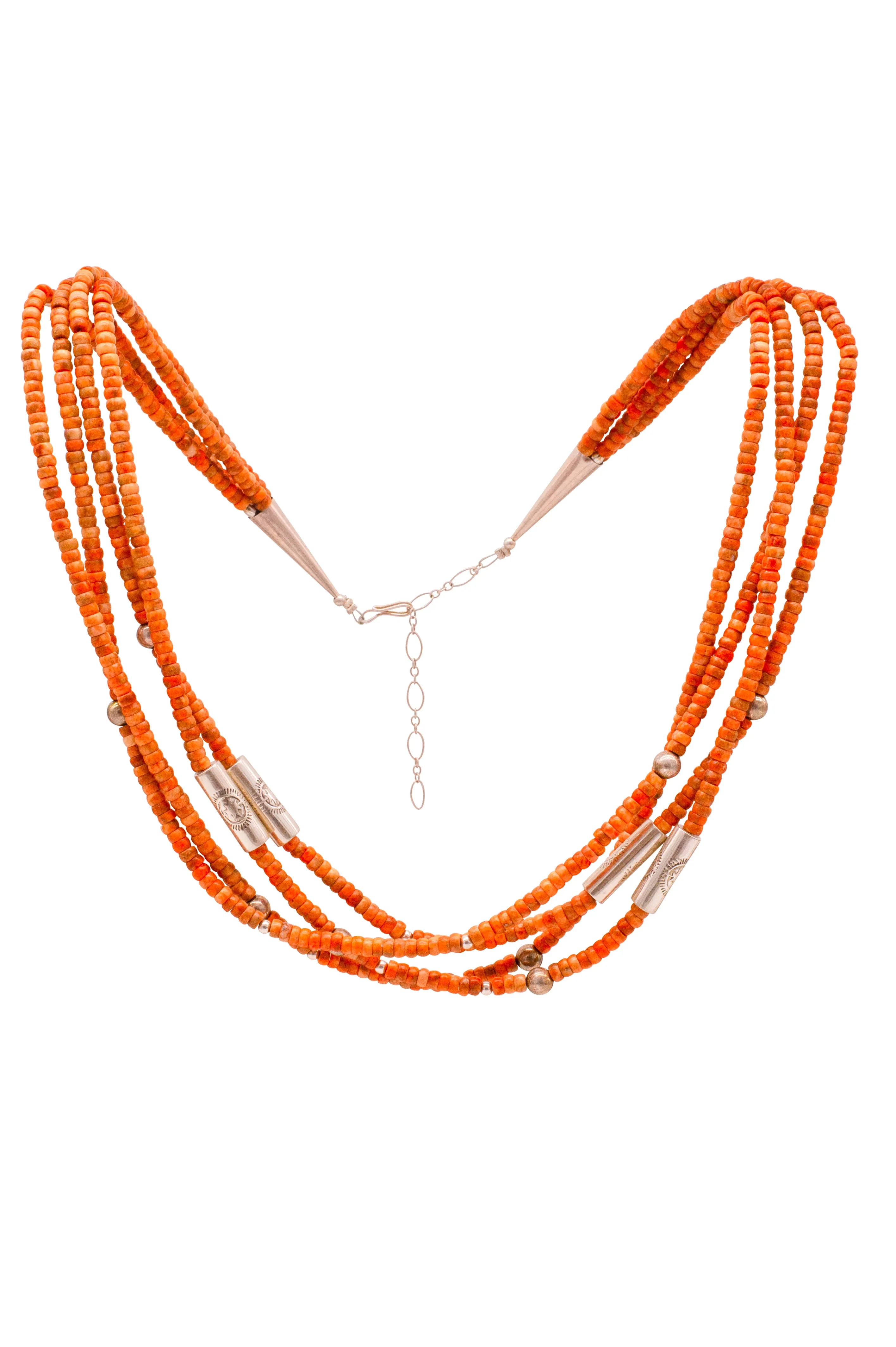 Orange Spiny Oyster Beaded Necklace | Artisan Handmade