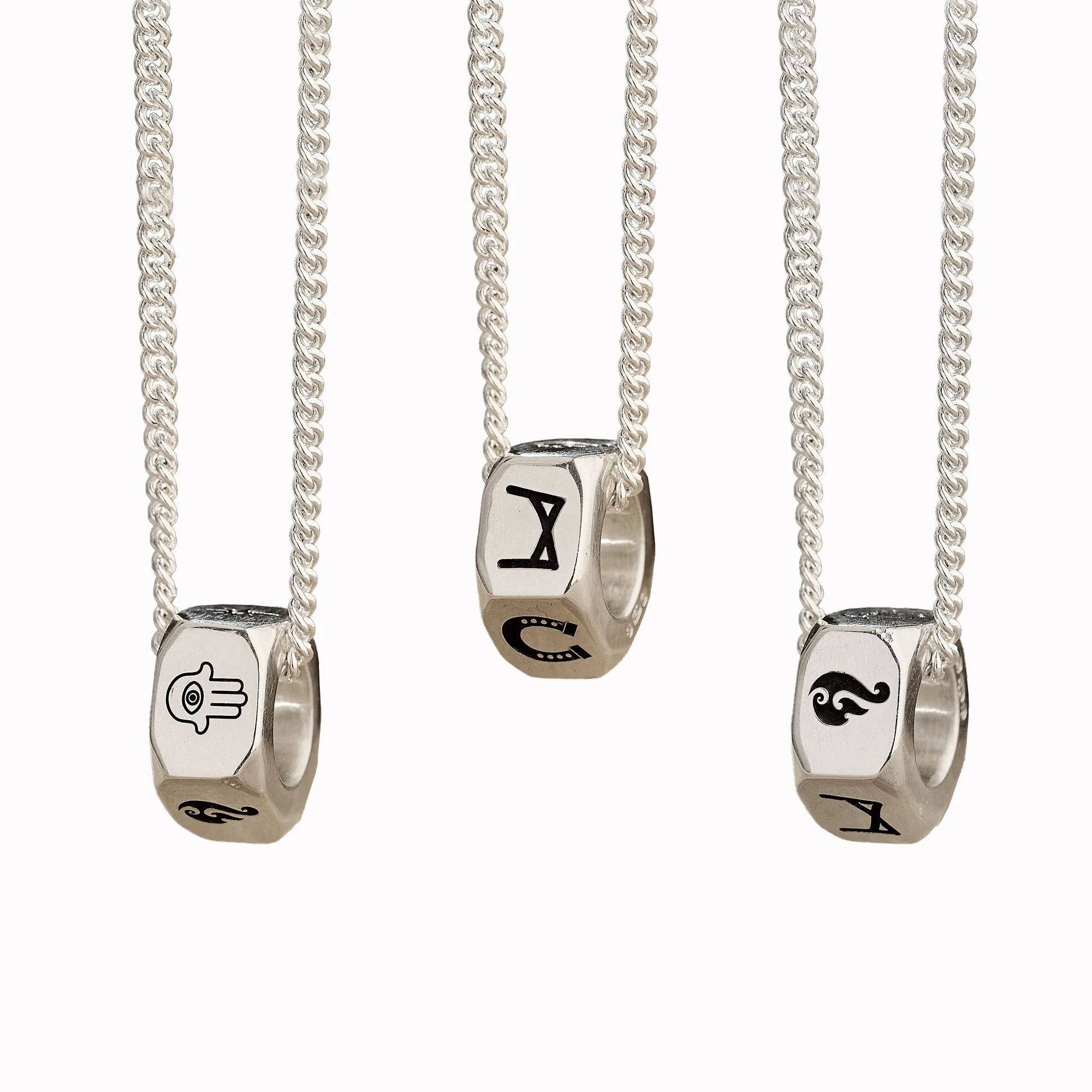 Personalised Travel Symbols Silver Necklace