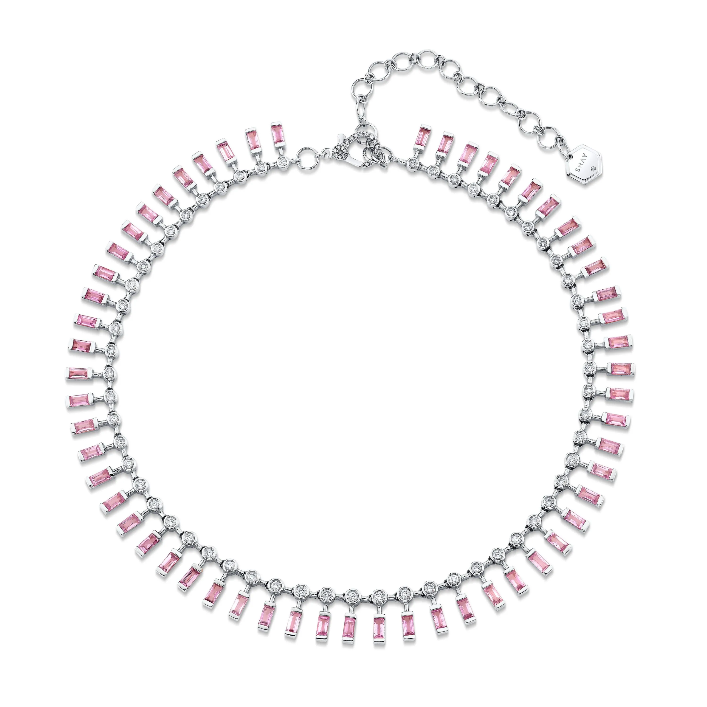 PINK SAPPHIRE & DIAMOND DOT-DASH CHOKER