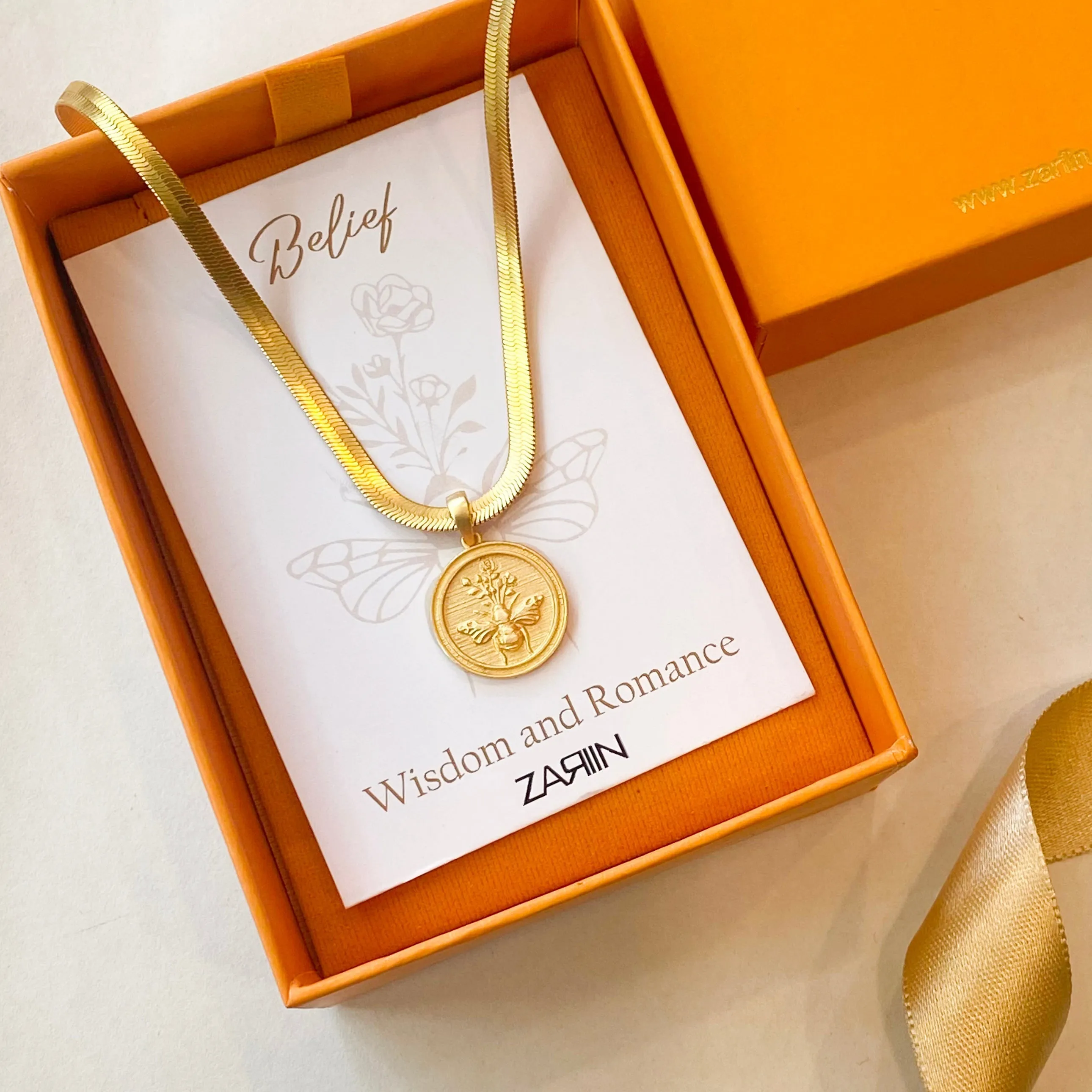 Power of Belief Coin Necklace - Bee