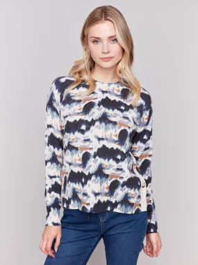 Here’s an optimized title for the e-commerce product:

Womens Tie-Dye Printed Sweater with Stylish Side Buttons - Trendy Casual Wear