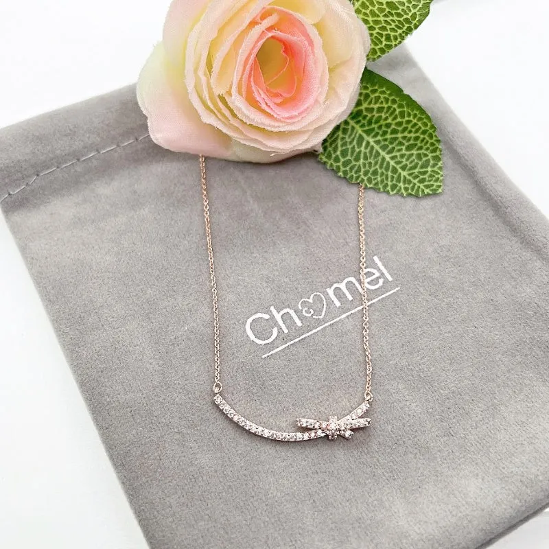 Ribbon Cubic Zirconia Necklace