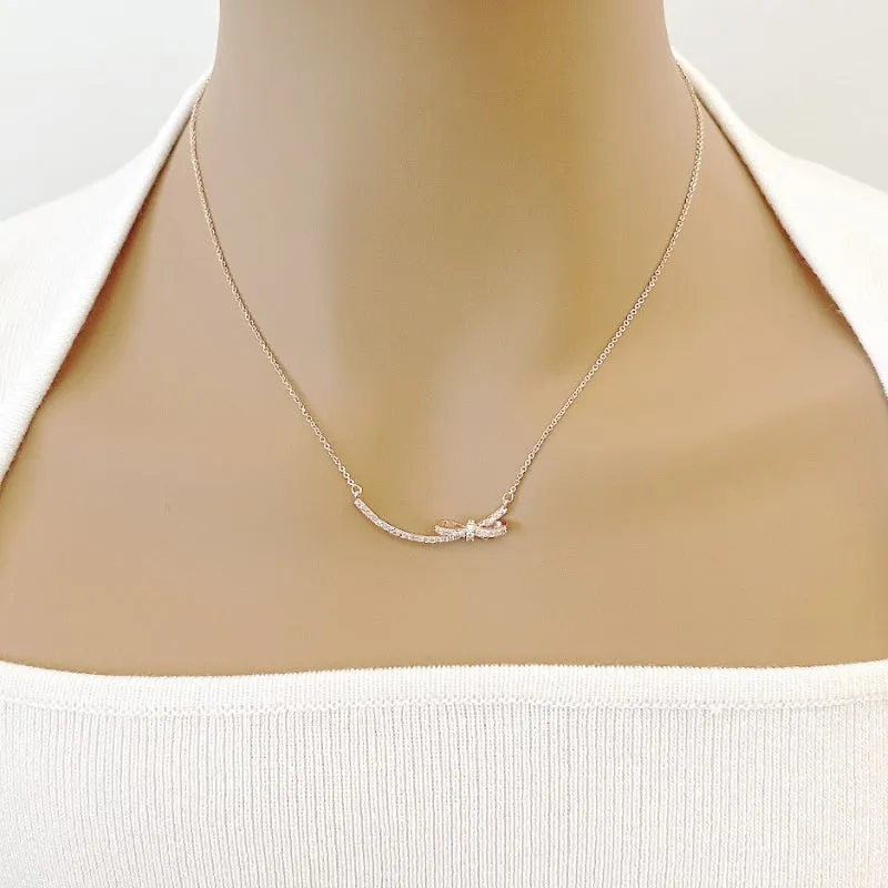 Ribbon Cubic Zirconia Necklace