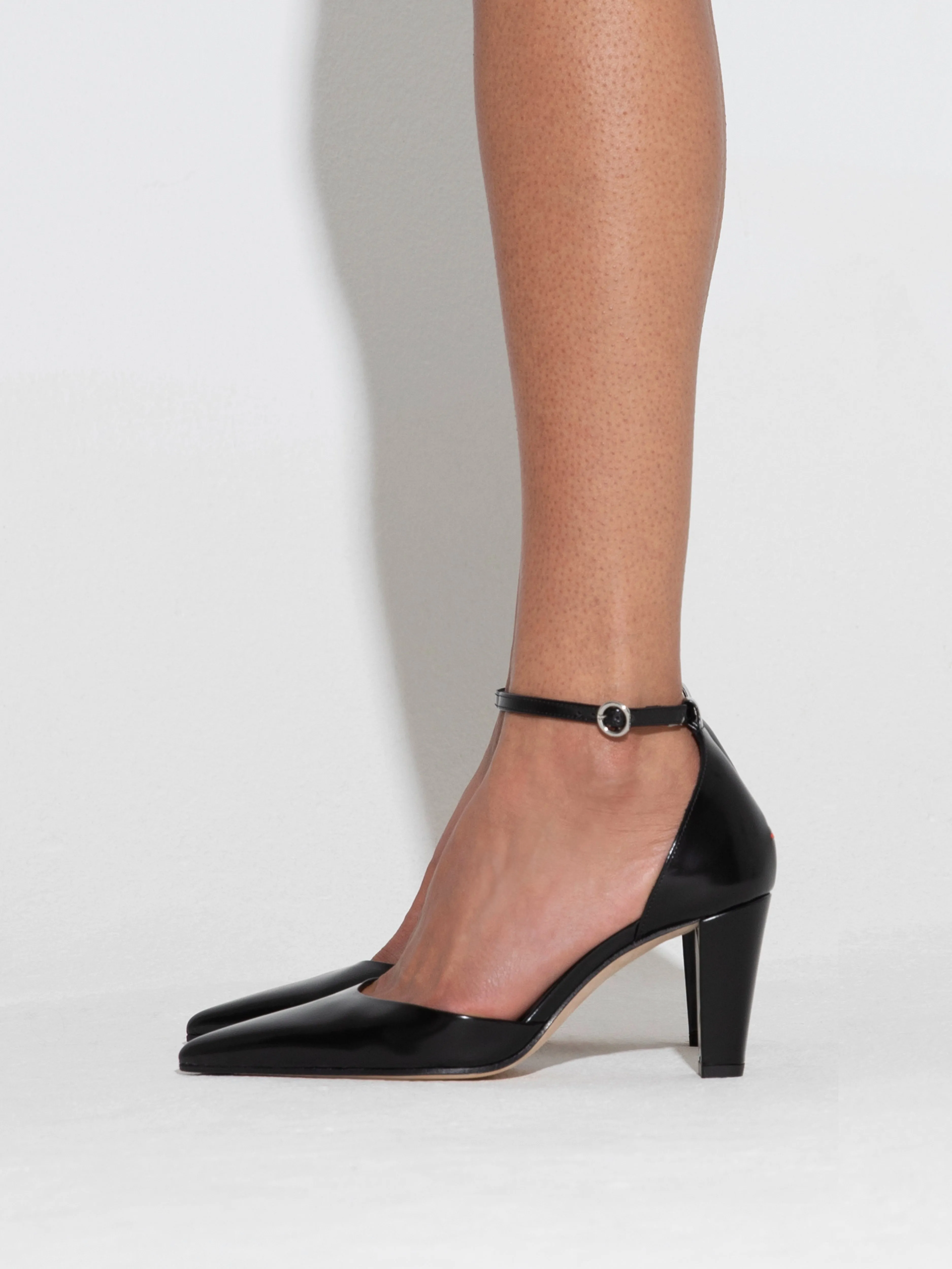 Rissa Leather Ankle-Strap Pumps