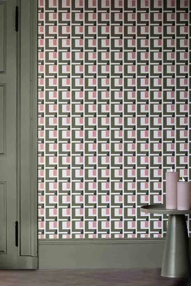 Rockett St George Electric Geometric Avocado Wallpaper