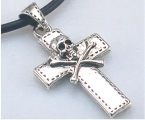 Rubber Cord Choker with Skull Cross