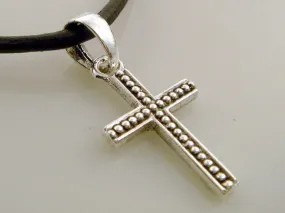 Rubber Cord Choker with Small Cross