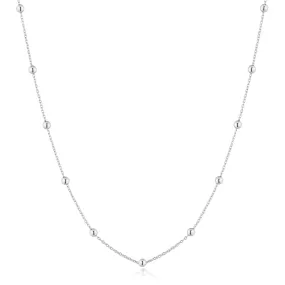 Silver Beaded Chain Necklace