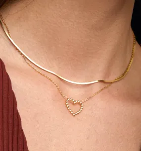 Skinny Herringbone Chain Necklace