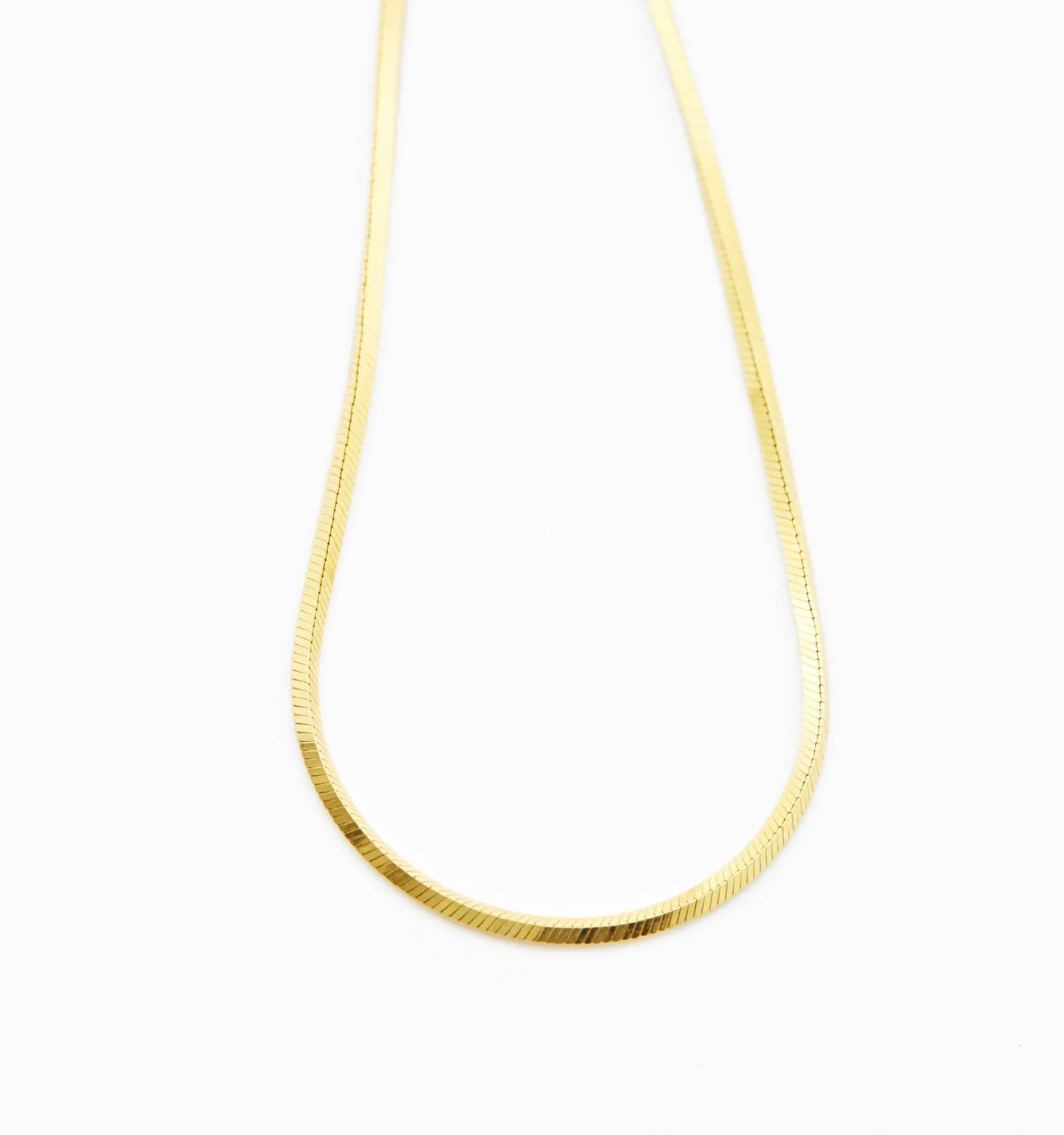 Skinny Herringbone Chain Necklace