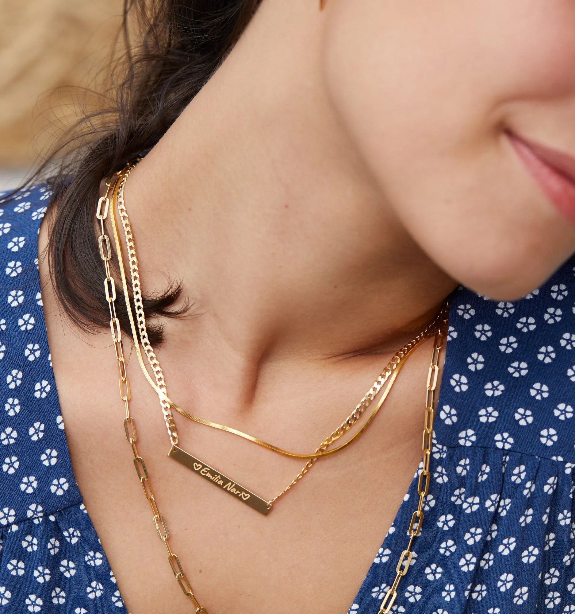 Skinny Herringbone Chain Necklace