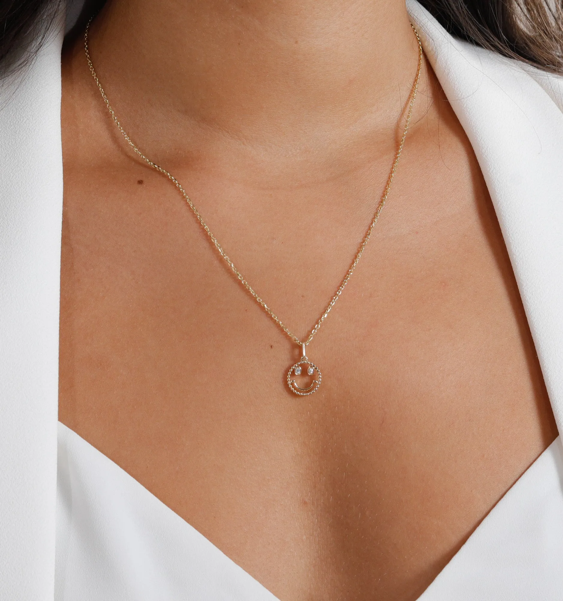 Smiley Diamond Necklace