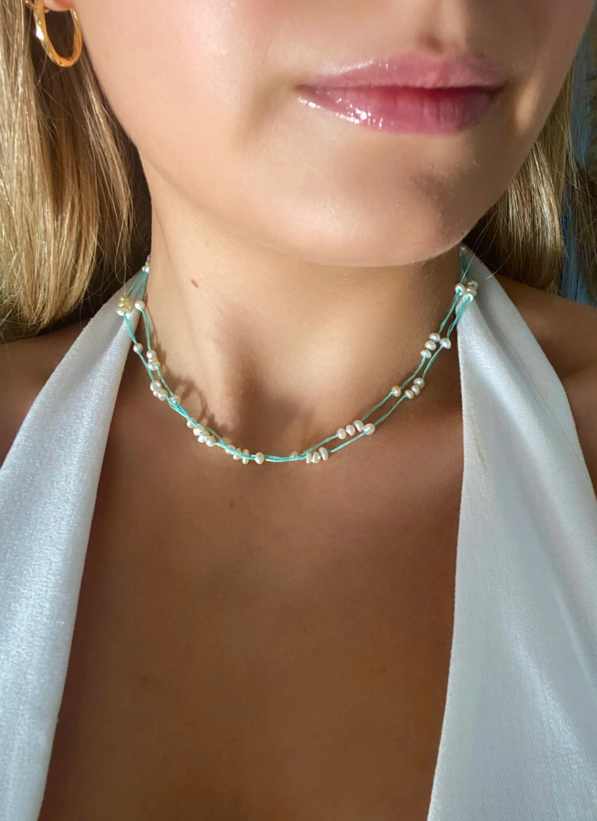 Summer Sun Pearl Necklace Seamist