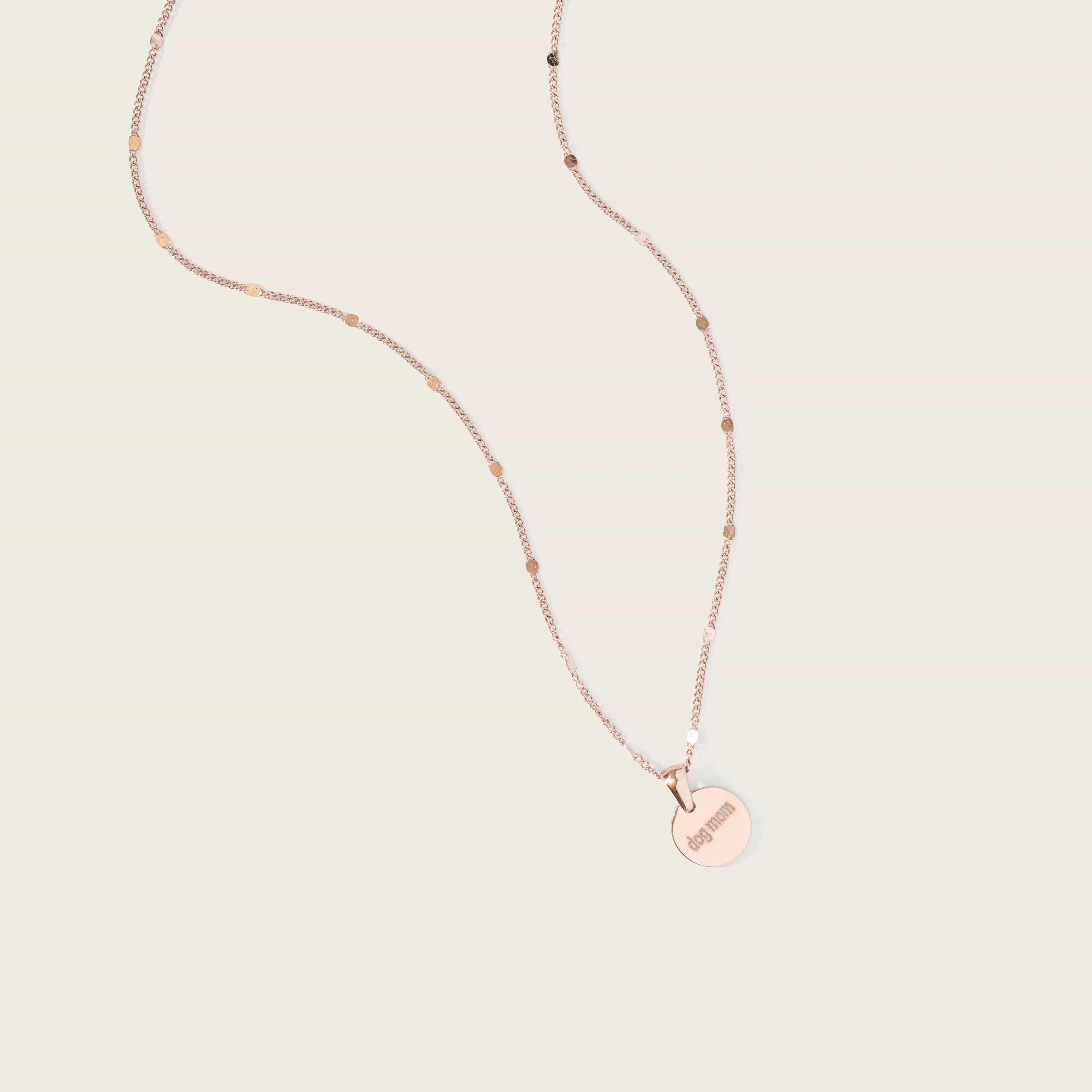 Sun Drop Engravable Necklace in Rose Gold