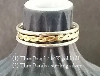 Thin Braid & Thin Bands (choose sterling silver or 14k gold-filled styles)