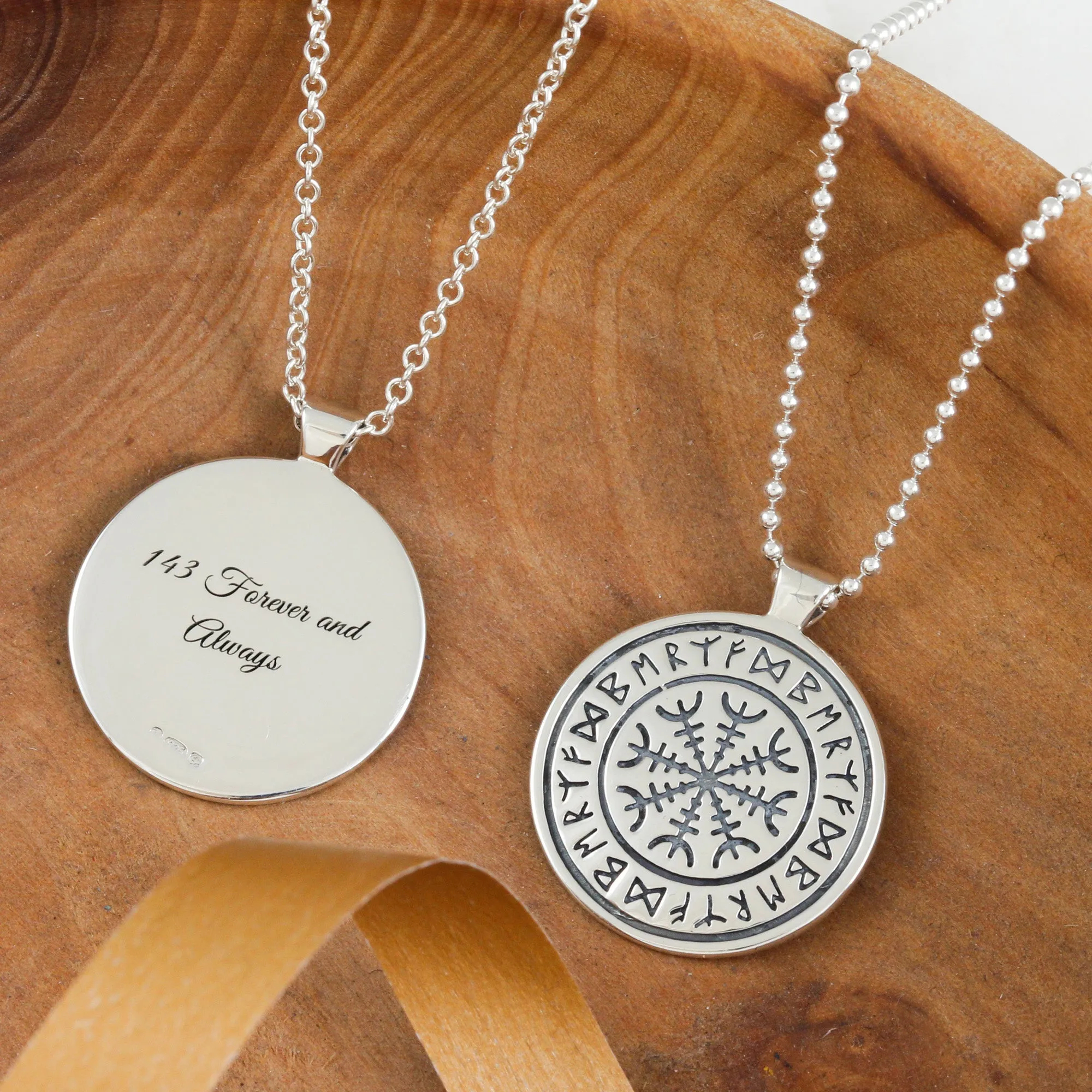 Travel Viking Rune Personalised Silver Necklace