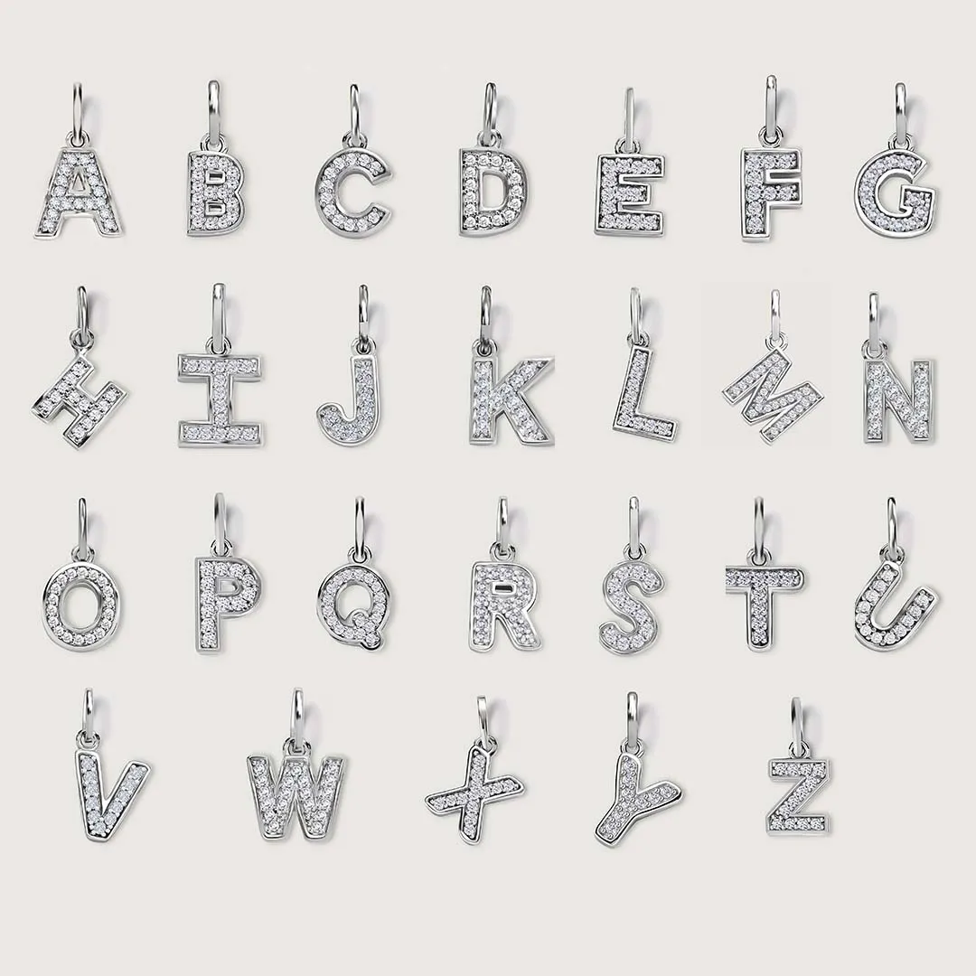 Versa Diamond Alphabet Pendants