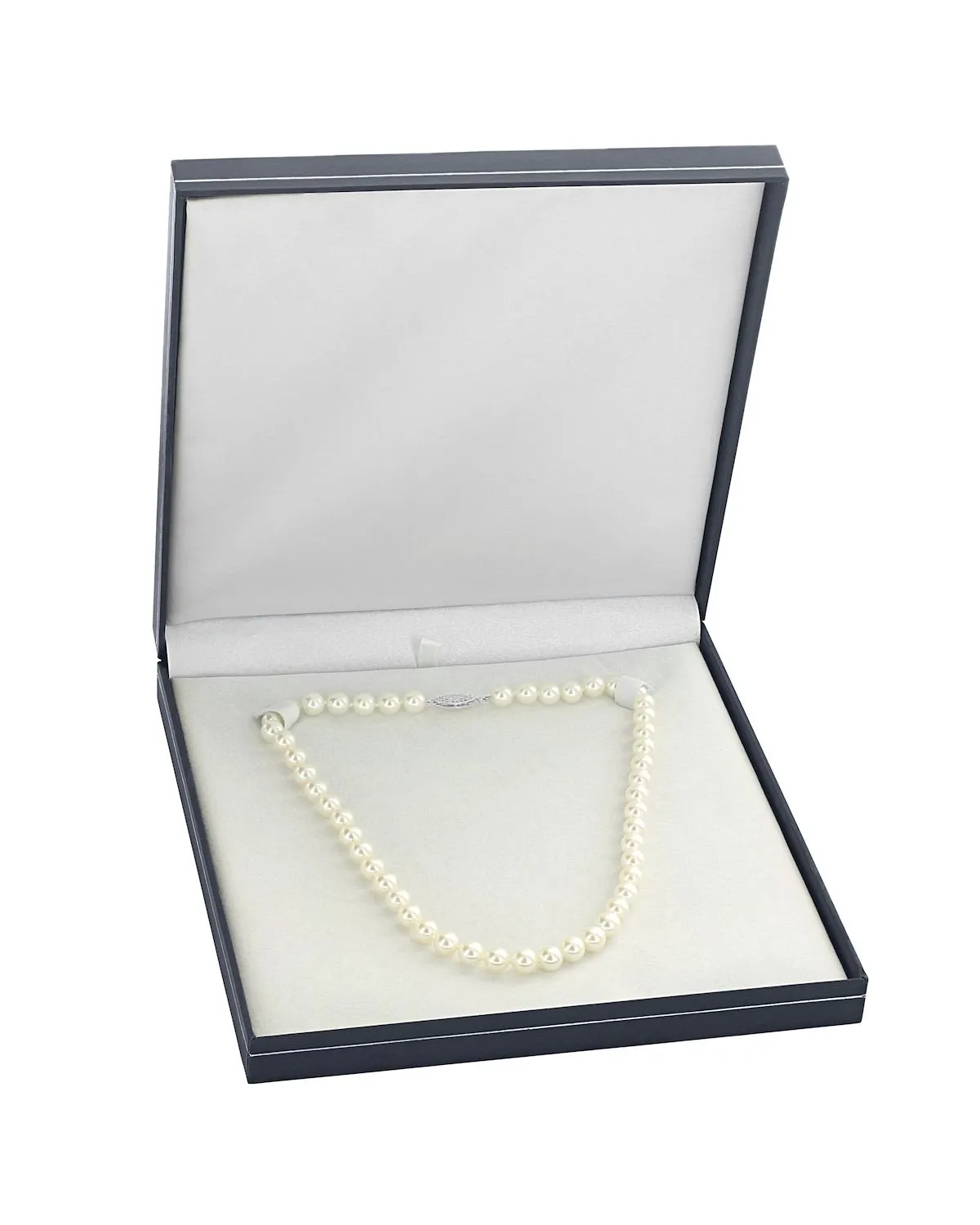 White Japanese Akoya Pearl Necklace, 7.5-8.0mm - AAA Quality